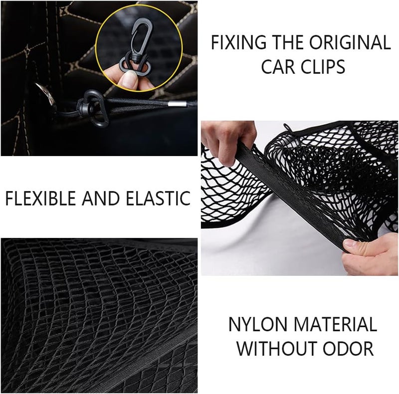 Red de carga trasera de coche con buena elasticidad y resistencia a la tracción, organizador de red para SUV, camioneta, red ideal para coche mantiene los accesorios de sobreaterrizaje (largo 43.3 x - Image 5