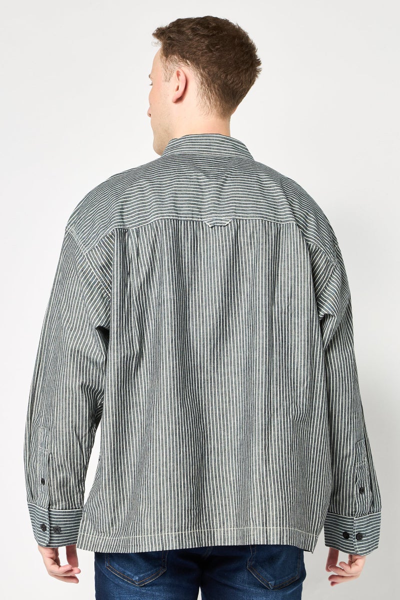 G-Star RAW Men Oversized Fit Stripe Long Sleeve Casual Shirt, Multicolor - Image 4