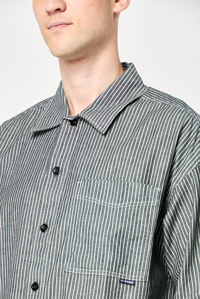G-Star RAW Men Oversized Fit Stripe Long Sleeve Casual Shirt, Multicolor - Image 3