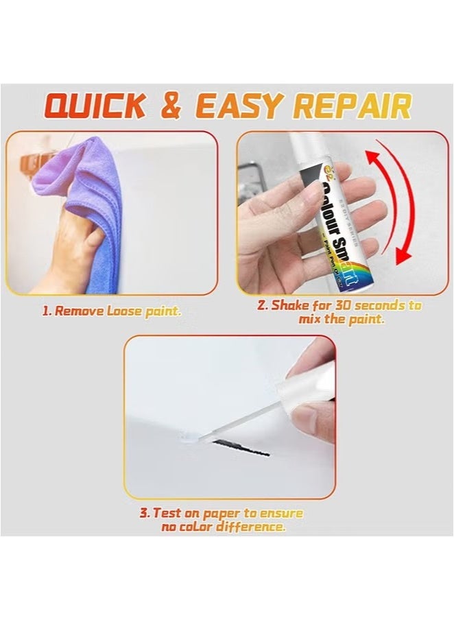 مزيل خدوش السيارة ، إصلاح خدوش طلاء السيارة ، قلم مزيل خدش السيارة ، اكسسوارات السيارات ، قلم طلاء إصلاح مزيل الخدوش للسيارة ، طلاء لمسة السيارات (أبيض) - Image 4