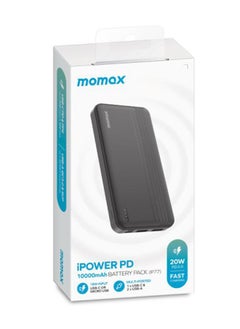 Momax بنك الطاقة Momax iPower مع منفذين USB-C ومنفذ USB 10000 مللي أمبير في الساعة 20 وات لمنفذ PD - أسود  - Image 5