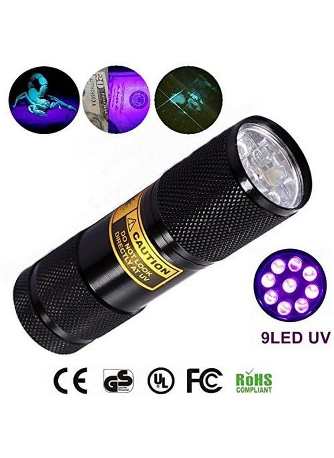 Bright Eyes - 2-Pack - Best Black Light - Top Uv Pet Urine Stain Detector - Head Lice Or Bed Bug Revealer (Aluminum, 9 Led) - Image 1