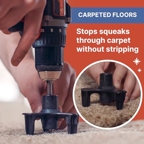 SQUEEEK NO MORE Squeaky Floor Repair Kit for Hardwood, Carpet, Vinyl & Linoleum – Complete Floor Squeak Repair Kit Includes Joist Finder Drill Bits, Tripod Fixture and 50 Counter-snap Screws - Image 4
