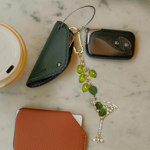 Madison Tyler Martini Olive Cute Green Keychains for Women | Bag Charms for Handbags | Gold Plated Purse Charms for Handbags Decor Backpack Bag Trendy - Image 4