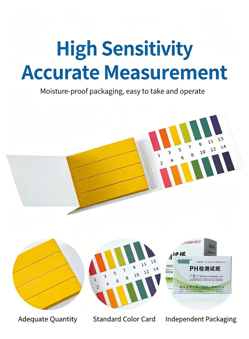 KBS 480pcs Strips Full Range PH Alkaline-Acid Test Paper Yellow One Size - Image 2