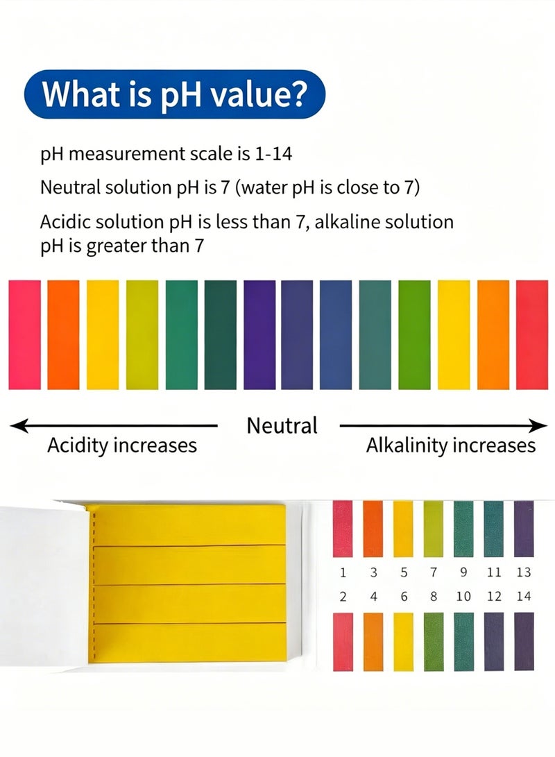 KBS 480pcs Strips Full Range PH Alkaline-Acid Test Paper Yellow One Size - Image 5