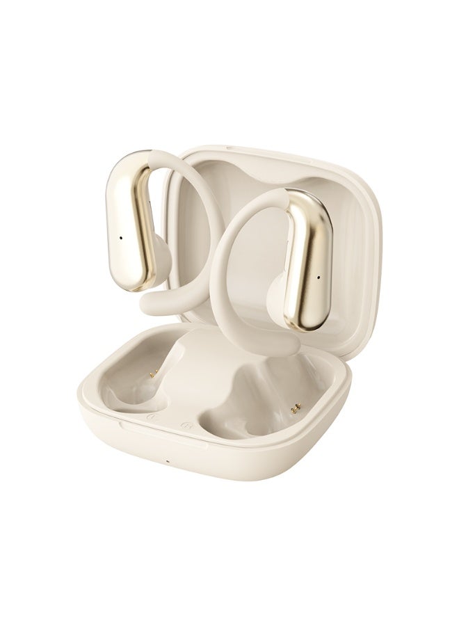 Erazer ER256 Wireless Earbuds, Bluetooth 5.4, 30H Playtime, Sweatproof, Secure Fit for Sport, Hi-Fi Sound with Cashmere Diaphragm-Beige - Image 1