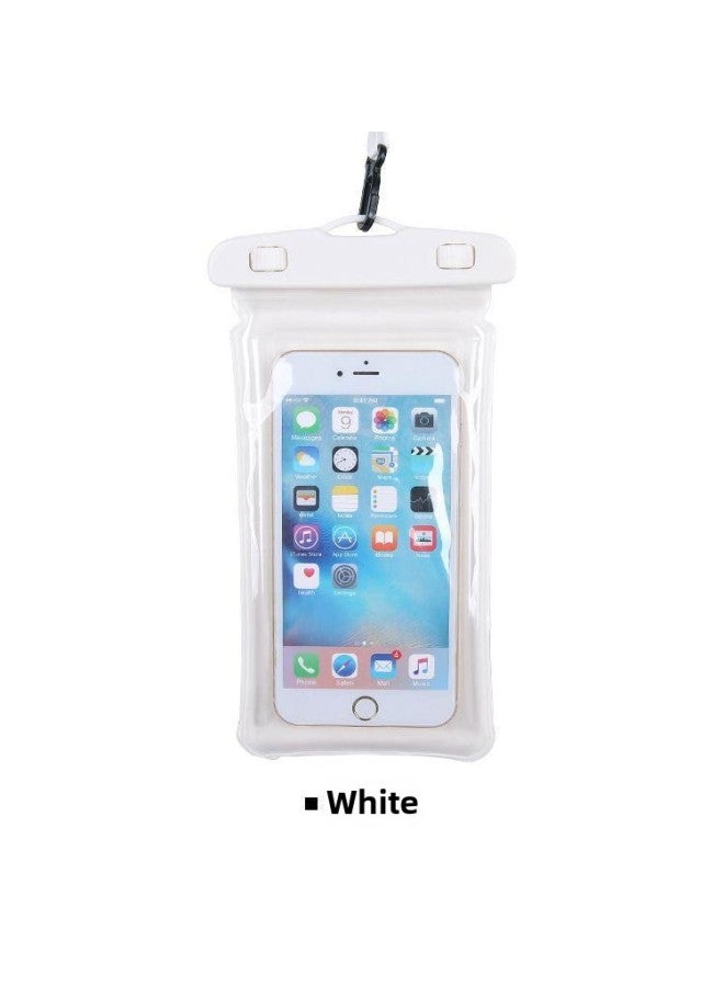 general Mobile Phone Waterproof Bag Drifting Swimming Water Splashing Festival Hot Spring Quicksand Airbag Floating Waterproof Cover Cute Cartoon Touch Screen-Color:Transparent White # Single Hole Ordinary - Image 1