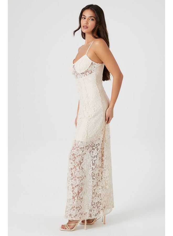 FOREVER 21 Crochet Lace Sheer Maxi Dress - Image 4