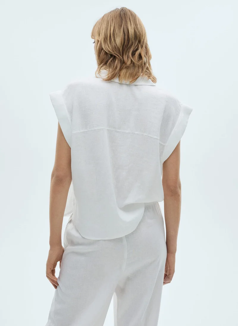 مانجو Flowing Linen Blouse