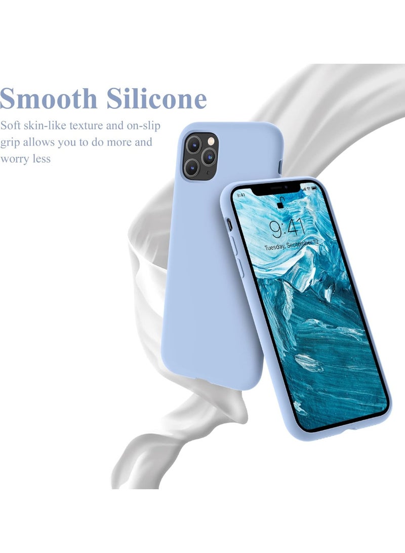 أكاليكس جراب سيليكون سائل فاخر لهاتف آيفون 12 برو ماكس، تصميم نحيف، ملمس ناعم مع بطانة من الألياف الدقيقة وحماية معززة للكاميرا - متين ومقاوم لبصمات الأصابع | أزرق سماوي - Image 3