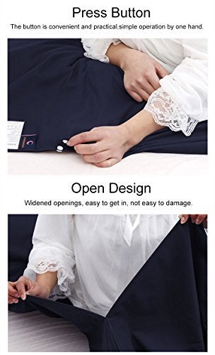 Mannice Sleeping Bag Liner Travel and Camping Sheet Lightweight Warm Roomy Compact Sleep Bag and Sack with Pillow Cover Soft for Hotel, Youth Hostels, Picnic,Hiking,Climbing 82.7 X 45 Inch,Dark Blue - Image 3