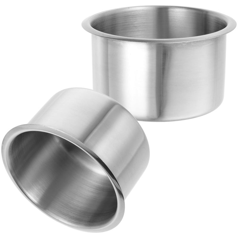 2Pcs Stainless Steel Recessed Cup Holders for RV Boat Marine Yacht Drink Can Storage - Image 2