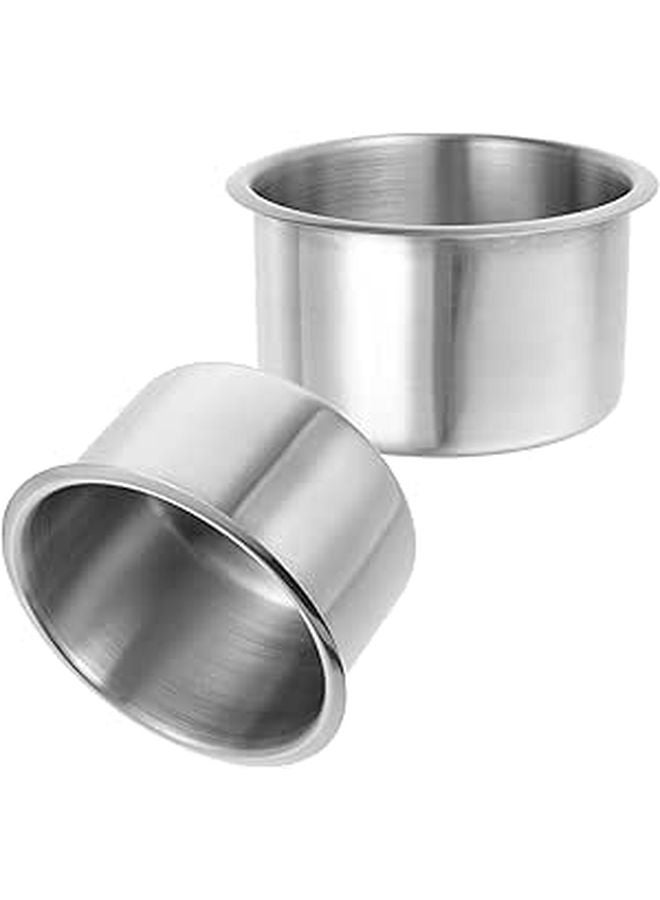 2Pcs Stainless Steel Recessed Cup Holders for RV Boat Marine Yacht Drink Can Storage - Image 1