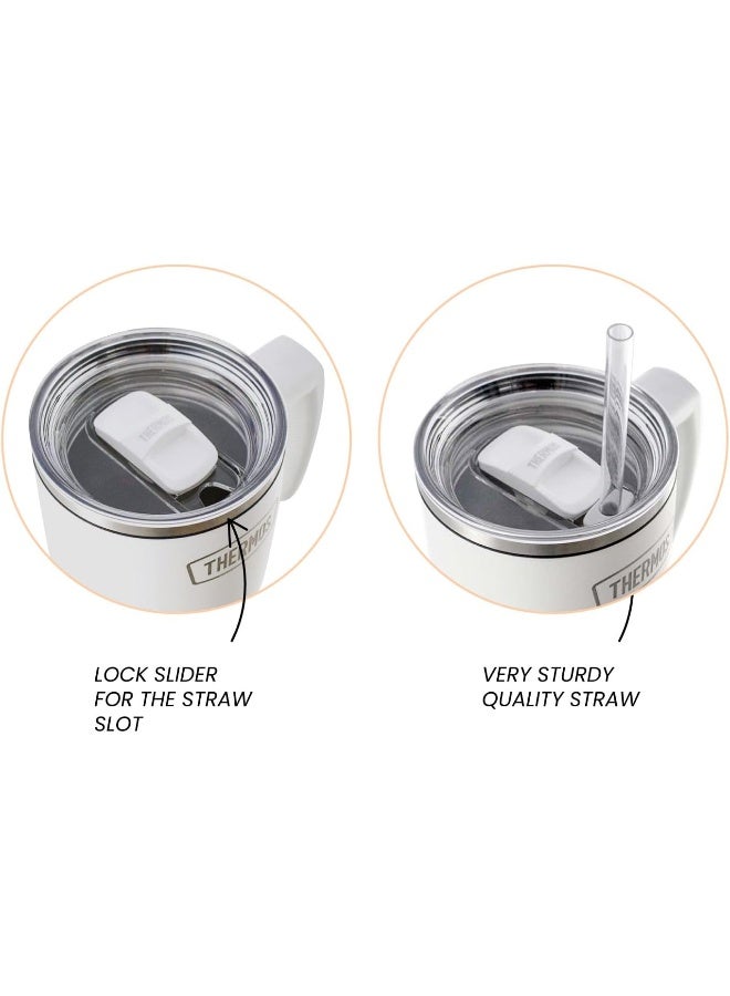 THERMOS STAINLESS STEEL VACUUM INSULATED GREEN MUG WITH STRAW 1.1LTR - Image 3