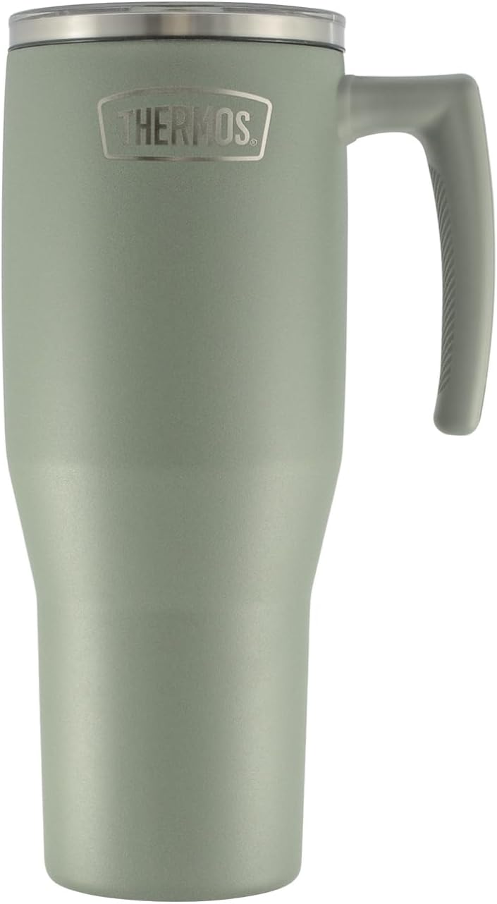 THERMOS STAINLESS STEEL VACUUM INSULATED GREEN MUG WITH STRAW 1.1LTR - Image 2
