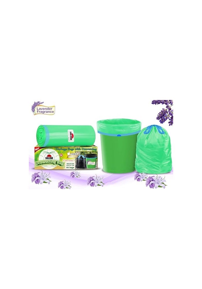 Shalimar Premium OXO Biodegradable Drawstring Garbage Bag, 120 Bags, 48x56 cm, Green, Heavy Duty Leak Proof Lavender Scented Trash Bags for Home and Office Use - Image 3