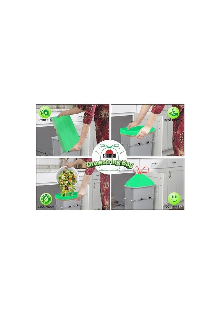 Shalimar Premium OXO Biodegradable Drawstring Garbage Bag, 120 Bags, 48x56 cm, Green, Heavy Duty Leak Proof Lavender Scented Trash Bags for Home and Office Use - Image 5