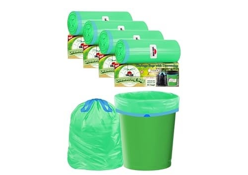 Shalimar Premium OXO Biodegradable Drawstring Garbage Bag, 120 Bags, 48x56 cm, Green, Heavy Duty Leak Proof Lavender Scented Trash Bags for Home and Office Use - Image 2