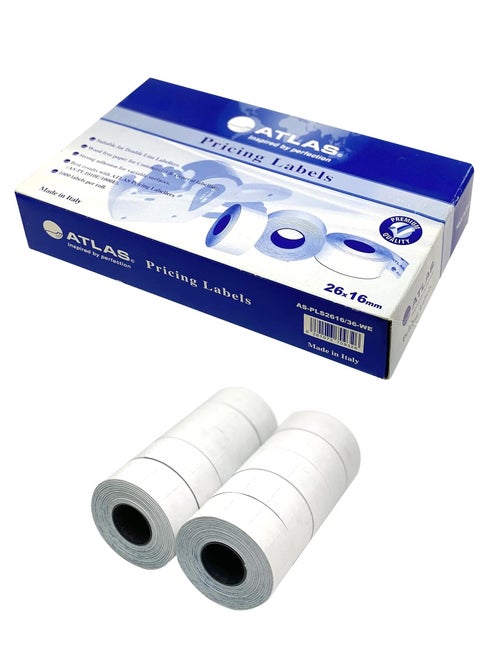 36-Piece Two Line Price and Date Roll White