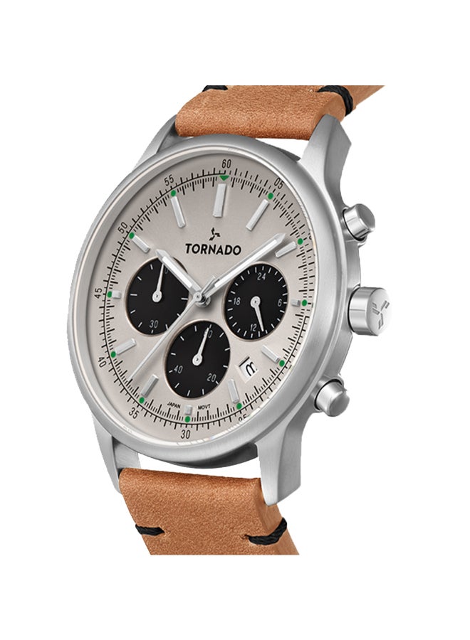 TORNADO Men's Leather Multi Function Watch T24108-SLEI - 42.4 mm - Image 5