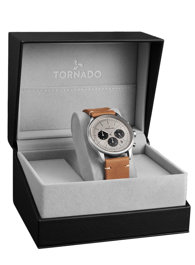 TORNADO Men's Leather Multi Function Watch T24108-SLEI - 42.4 mm - Image 4