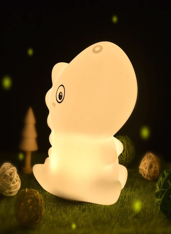 CYMNIX Cute Silicone Dinosaur Kids Night Lights -USB Rechargeable Animal Silicone Lamps with Touch Sensor - Portable Color Changing Glow Soft Cute Baby Infant Toddler Gift - Image 2