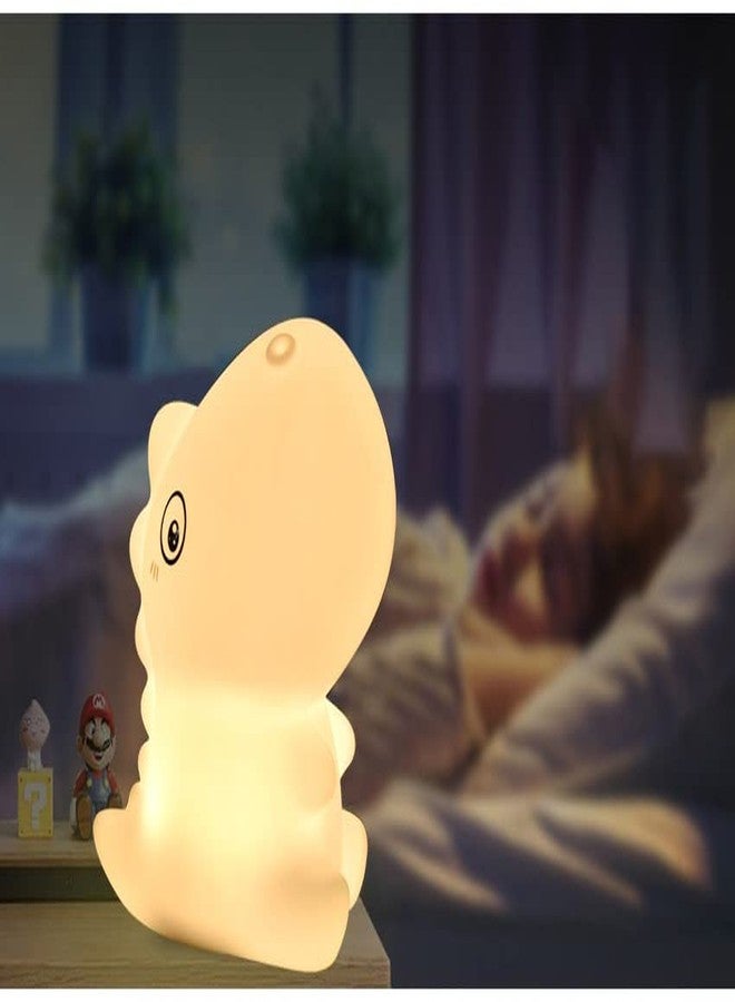 CYMNIX Cute Silicone Dinosaur Kids Night Lights -USB Rechargeable Animal Silicone Lamps with Touch Sensor - Portable Color Changing Glow Soft Cute Baby Infant Toddler Gift - Image 1