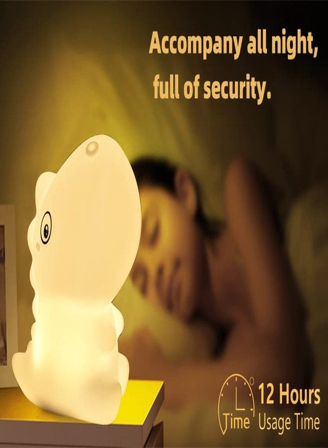 CYMNIX Cute Silicone Dinosaur Kids Night Lights -USB Rechargeable Animal Silicone Lamps with Touch Sensor - Portable Color Changing Glow Soft Cute Baby Infant Toddler Gift - Image 4