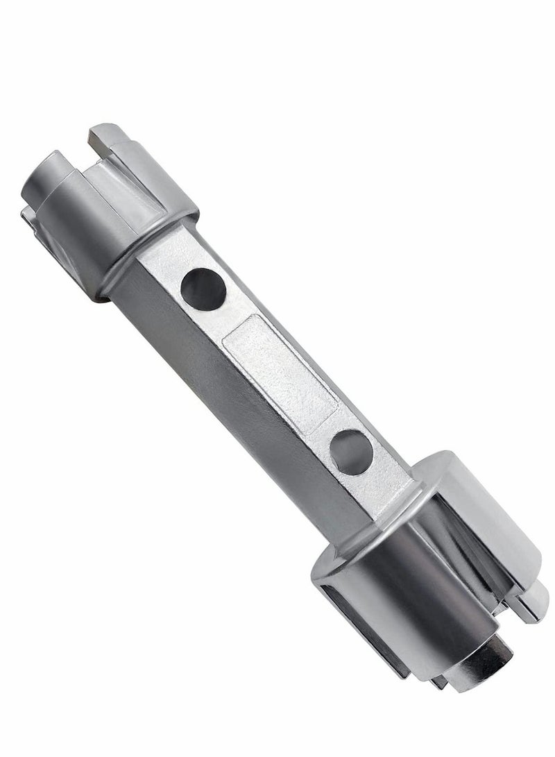 SYOSI Tub Drain Remover Wrench Tub Drain Wrench Tub Dual Ended Drain Wrench Drain Remover Tool Zinc Alloy Wrench for Bathroom and Bathhouse - Image 1