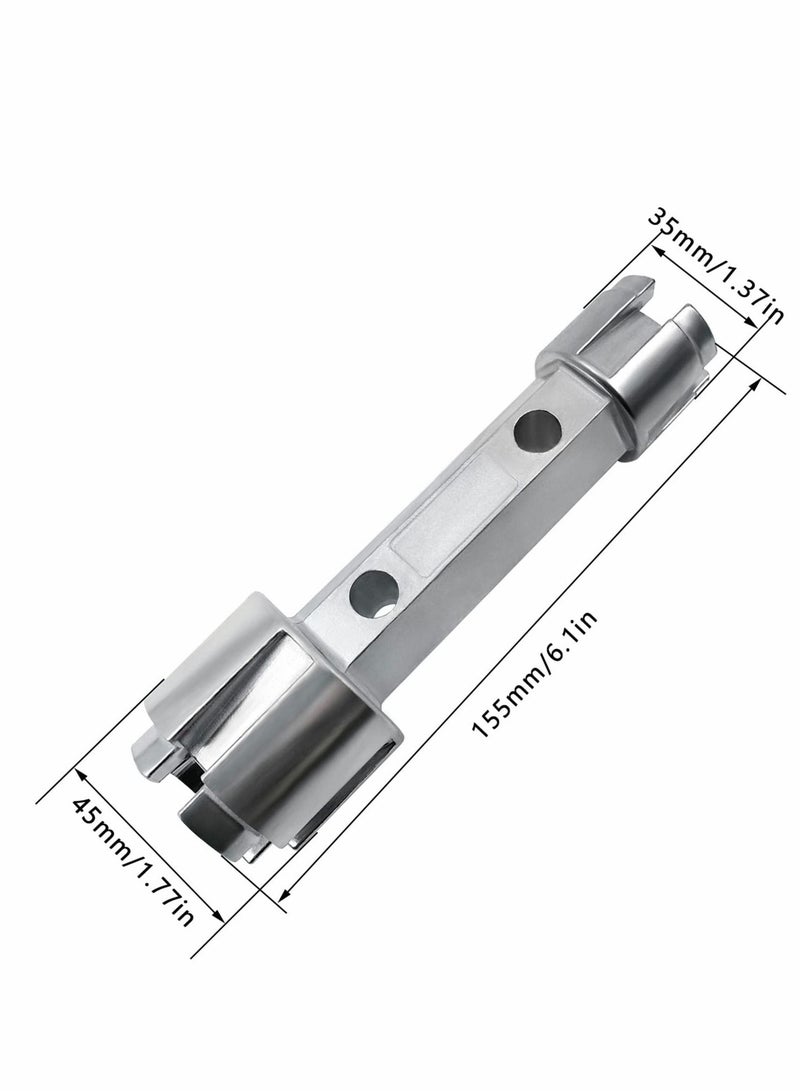 SYOSI Tub Drain Remover Wrench Tub Drain Wrench Tub Dual Ended Drain Wrench Drain Remover Tool Zinc Alloy Wrench for Bathroom and Bathhouse - Image 3
