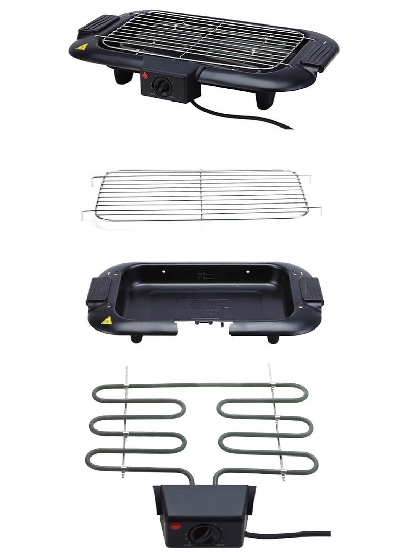 DENX DX3438 2000W Electric BBQ Barbecue Grill with Adjustable Temperature Dial, Elevated Standing Design, Stainless Steel Cooking Rack, Lower Stainless Steel Tray, Wind Protection and Easy Cleaning for Family Grilling and Outdoor Gatherings - Image 4
