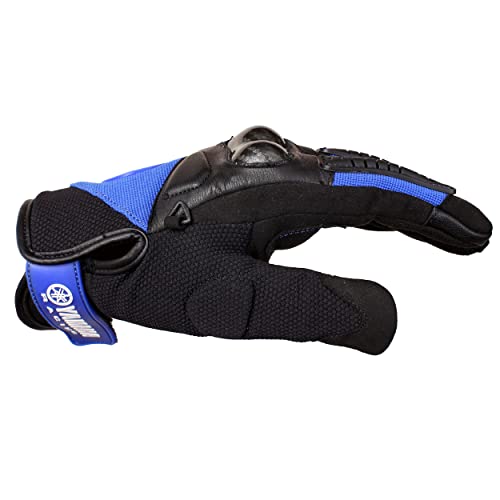 Yamaha Bike Riding Gloves Leather and Mesh (L Size, Blue) Y6ABURG10L21 - Image 2