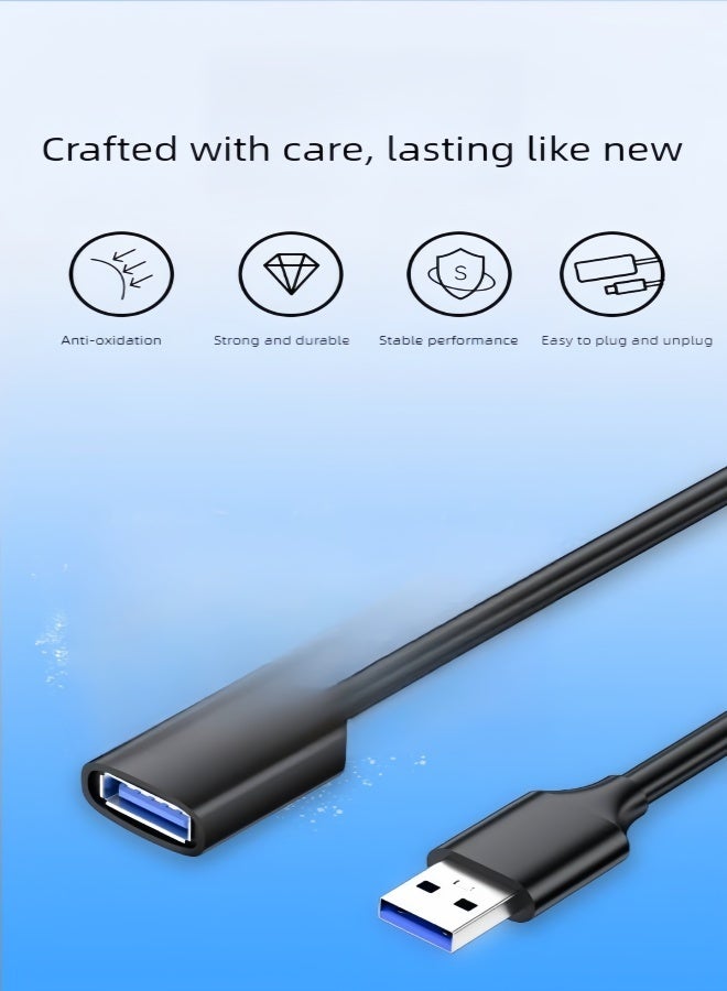 الصفحة الرئيسية كابل تمديد USB 3.0 (5 أمتار) – كابل ذكوري إلى أنثوي | غير مخصص لمحركات الأقراص الصلبة والكاميرات | مثالي للوحات المفاتيح والطابعات ووحدات التخزين المحمولة وقارئات البطاقات - Image 5