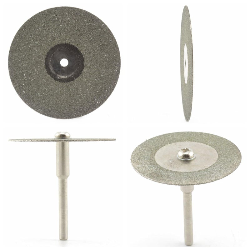 Jingling Diamond Cutting Wheels 30mm Cut Off Wheel Metal Cutting Discs Jewelers Saw Rotary w/Mandrel for Dremel Tool Accessories Pack of 10Pcs - Image 2