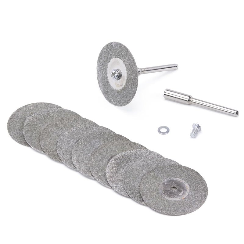 Jingling Diamond Cutting Wheels 30mm Cut Off Wheel Metal Cutting Discs Jewelers Saw Rotary w/Mandrel for Dremel Tool Accessories Pack of 10Pcs - Image 1