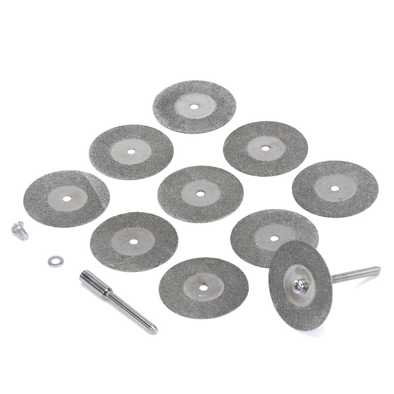 Jingling Diamond Cutting Wheels 30mm Cut Off Wheel Metal Cutting Discs Jewelers Saw Rotary w/Mandrel for Dremel Tool Accessories Pack of 10Pcs - Image 3