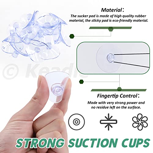 Keadic 80 Pcs 5 Sizes Rubber Clear Suction Cups Set, 2.5/3/3.5/4/4.5 CM Heavy Strength Anti-Collision Plastic Sucker Pad Without Hooks for Home Kitchen Bathroom Hanging - Image 3
