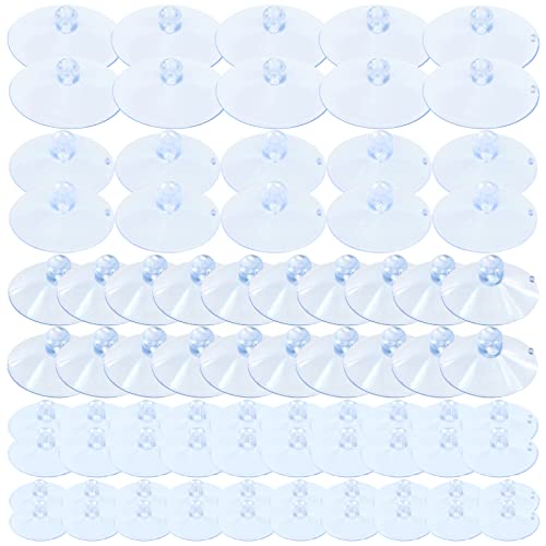 Keadic 80 Pcs 5 Sizes Rubber Clear Suction Cups Set, 2.5/3/3.5/4/4.5 CM Heavy Strength Anti-Collision Plastic Sucker Pad Without Hooks for Home Kitchen Bathroom Hanging - Image 1