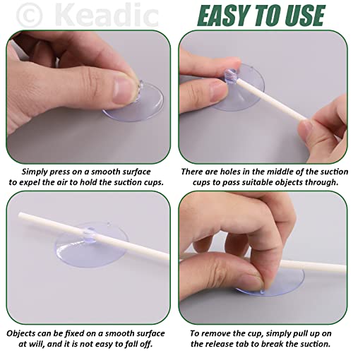 Keadic 80 Pcs 5 Sizes Rubber Clear Suction Cups Set, 2.5/3/3.5/4/4.5 CM Heavy Strength Anti-Collision Plastic Sucker Pad Without Hooks for Home Kitchen Bathroom Hanging - Image 4