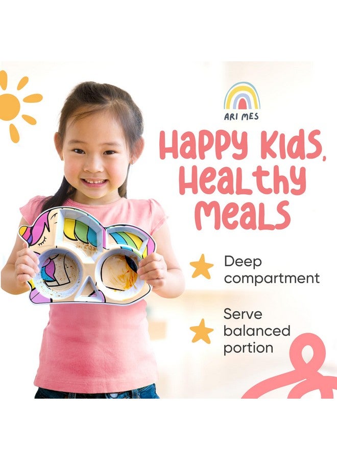 ARI MES - Unicorn Shaped Plate and Utensil Set - Fun, BPA-Free, Shatter- Resistant, Lightweight, Picky Eaters Kids Dinnerware Set, Children's Utensils, Toddler Forks and Spoons - Image 5