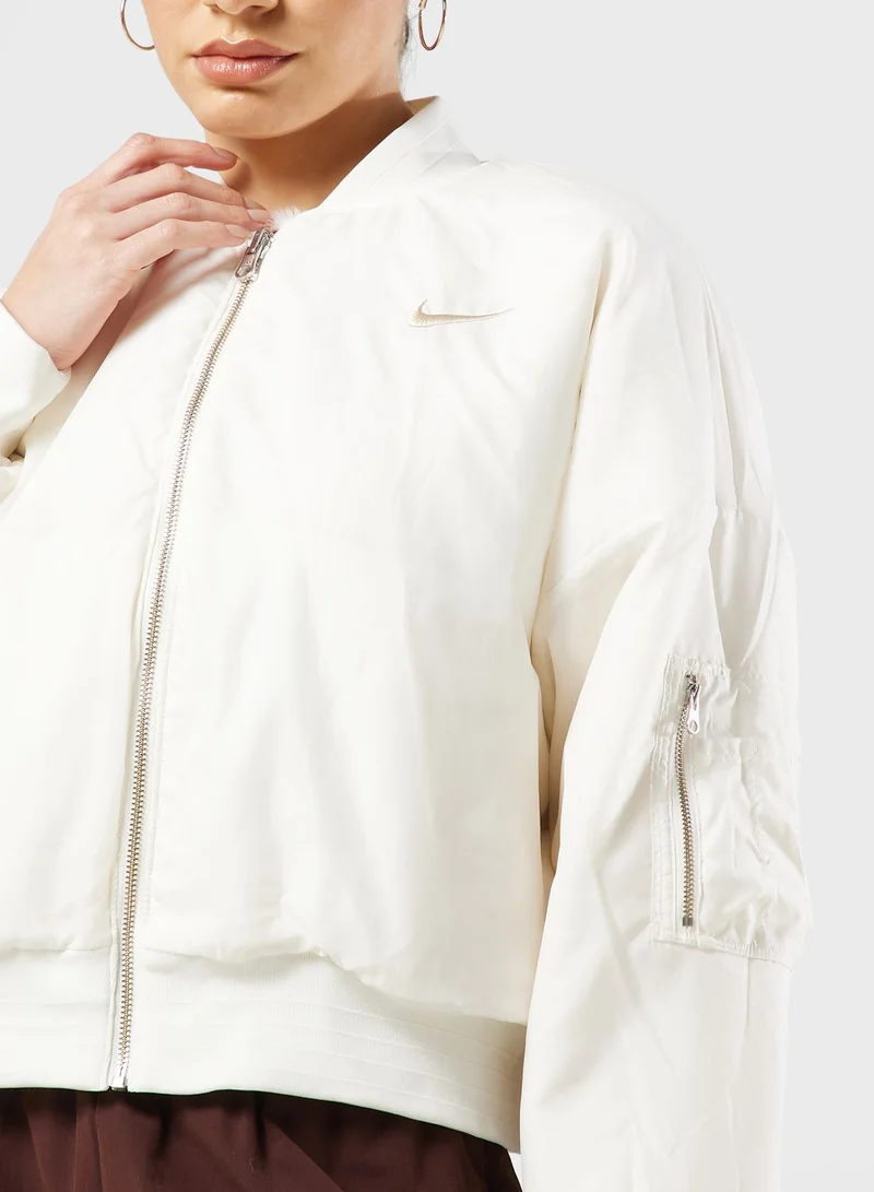 Nike Faux Fur Hooded Bomber