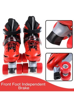 Asquare Adjustable Kids Training Double Row Roller Skates PVC Wheels Triple Lock Mesh Breathable Roller Blade for Beginners, Infant Boys Girls Inline Skate,Red-XS  - Image 5