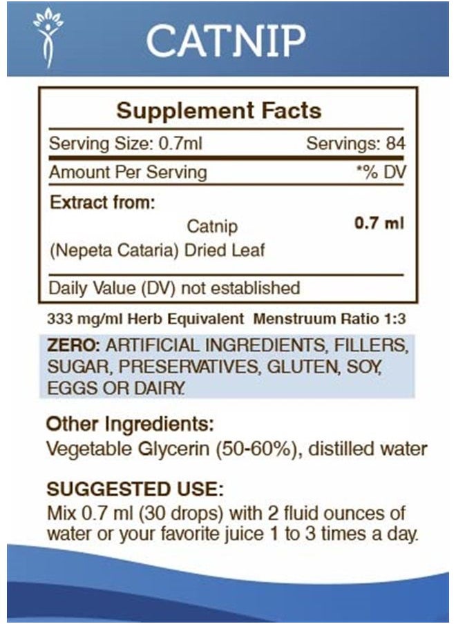 Secrets of the Tribe - Catnip Alcohol-Free Liquid Extract, Catnip (Nepeta Cataria) Dried Leaf (2 FL OZ) - Image 1