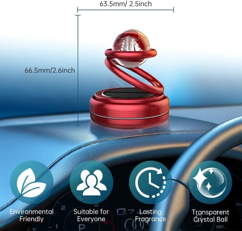 Aerbee Car Air Freshener, Aerbee Solar Powered Air Purifier Car Interior Autorotation Decoration Accessories, Car Aroma Diffuser Aromatherapy Solar Rotating Incense Diffuser for Car Home Office Ornament - Image 3
