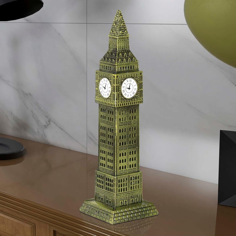FAME ADDA Metal Big Ben Great Clock Miniature Showpiece for Home DecorOffice Table Top DecorativeCar Dashboard DecorationStatue for Living Room DecorTV DecorGift ItemsPack of 1Greenish Black - Image 4