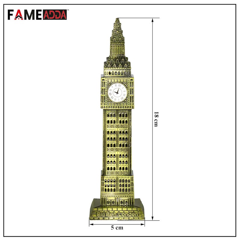 FAME ADDA Metal Big Ben Great Clock Miniature Showpiece for Home DecorOffice Table Top DecorativeCar Dashboard DecorationStatue for Living Room DecorTV DecorGift ItemsPack of 1Greenish Black - Image 3
