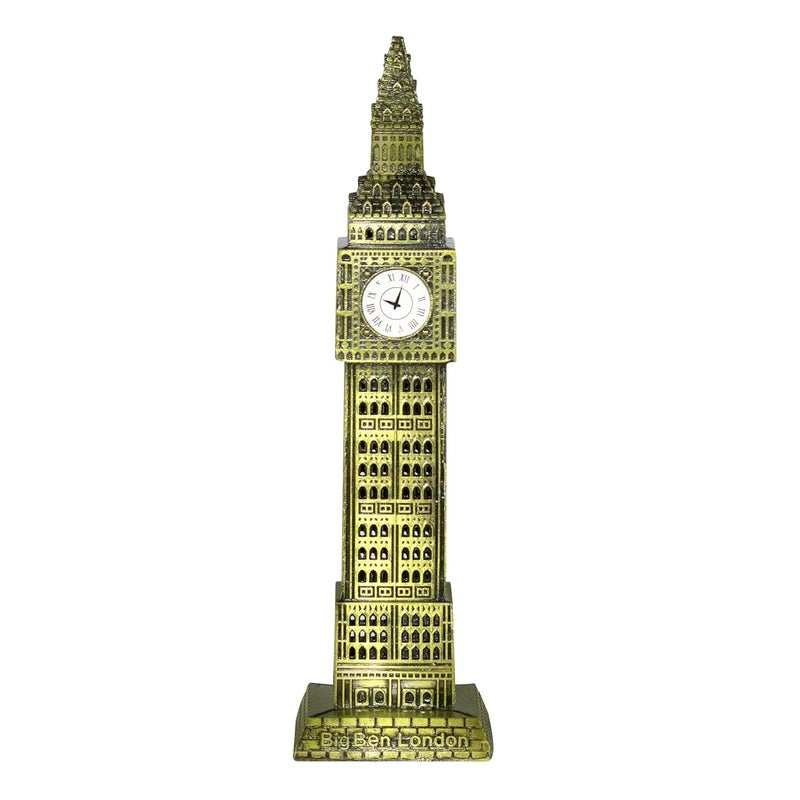 FAME ADDA Metal Big Ben Great Clock Miniature Showpiece for Home DecorOffice Table Top DecorativeCar Dashboard DecorationStatue for Living Room DecorTV DecorGift ItemsPack of 1Greenish Black - Image 1