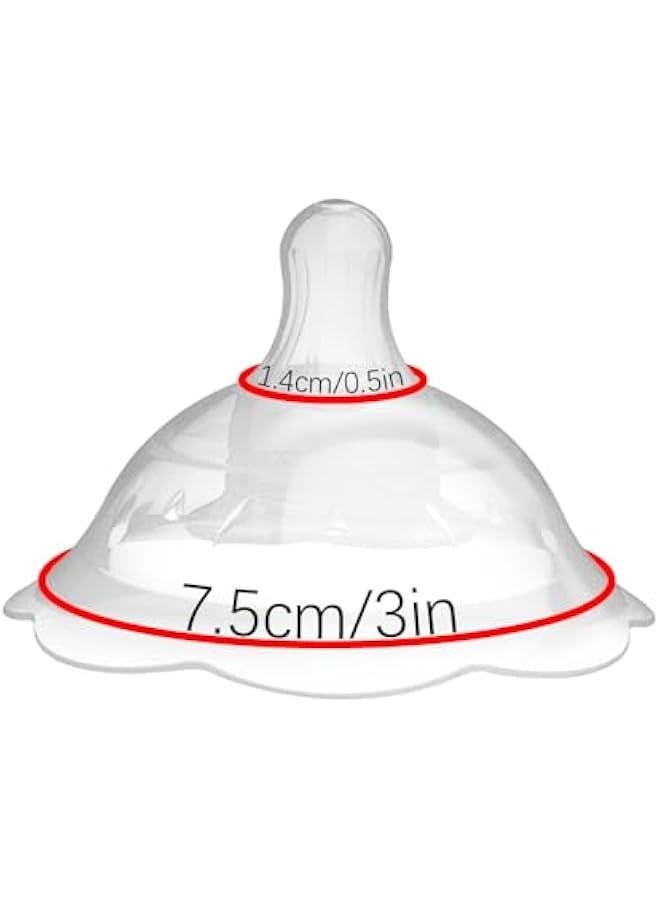 Nipple Shields for Nursing Newborn - 2 Packs - Silicone Breast Shields Nursing Caps for Breastfeeding Baby and Mommy Breast Shell, White - Image 2
