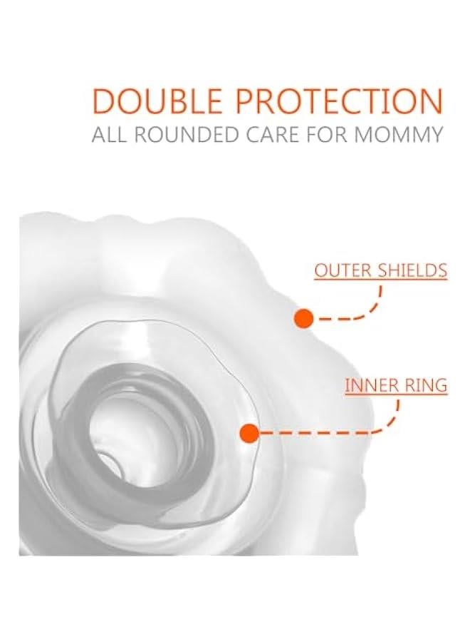 Nipple Shields for Nursing Newborn - 2 Packs - Silicone Breast Shields Nursing Caps for Breastfeeding Baby and Mommy Breast Shell, White - Image 3